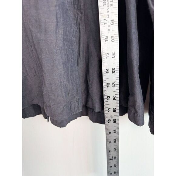 Eileen Fisher Grey Metallic Shimmer Crinkle Full Zip Jacket Long Sleeve - Picture 5 of 7
